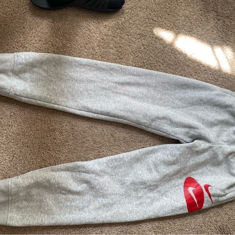 Nike gray and red sweatpants